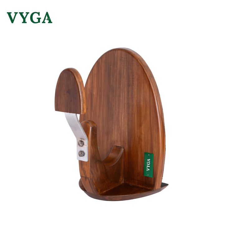 Vyga Curv Teakwood Coconut Scraper with Protection Cap