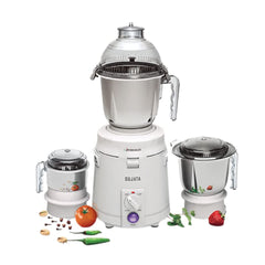 Sujata Dynamix Mixer Grinder|900 Watts Double Ball Bearing Motor|22000 RPM|Non-Stop 90 Mins Running|3 Food Grade Steel Jars - 1500ml Multipurpose, 1000ml Grinder, 500ml Chutney Jar|Black