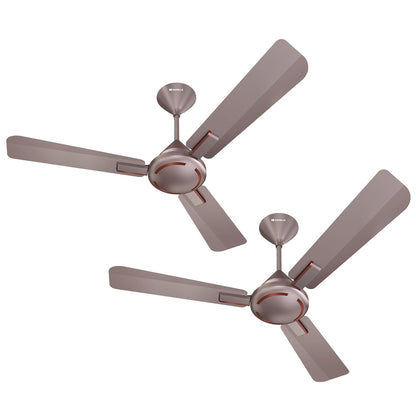 Havells 1200mm Ambrose ES Ceiling Fan|Premium Finish, Decorative Fan, Elegant Look, High Air Delivery, Energy Saving, 100% Pure Copper Motor|2 Year Warranty by Brand|(Pack of 2, Gold Mist Wood) 1 Star