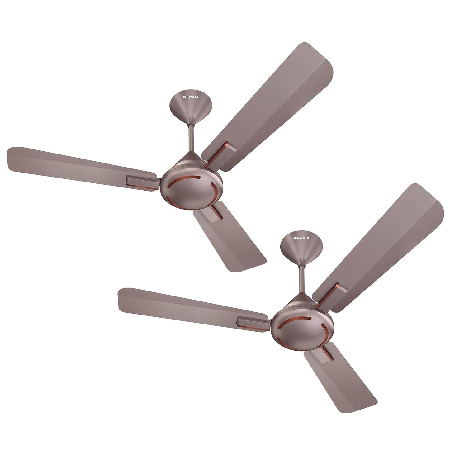 Havells 1200Mm Ambrose Es Ceiling Fan|Premium Finish,Deco. Fan,Elegant Looks,High Air Delivery,Energy Saving,100% Pure Copper Motor|2 Year Warranty By Brand|(4 stars,Pack Of 2,Pearl White Wood)