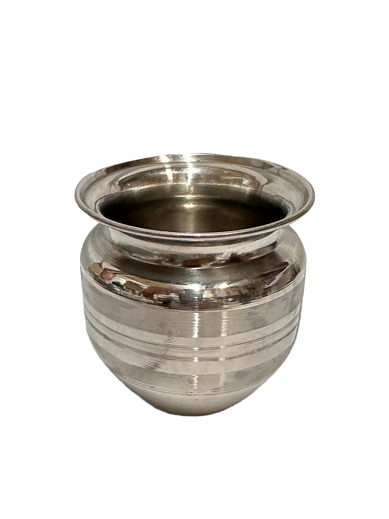 Dynore Stainless Steel Silver Lota/Kalash/Pooja Kalash/Small Lota for Home/Pooja Lota 300 ml