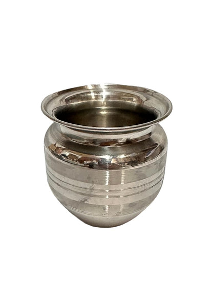 Dynore Stainless Steel Silver Lota/Kalash/Pooja Kalash/Small Lota for Home/Pooja Lota 300 ml