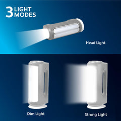 PHILIPS Helio Multi-Functional Emergency Rechargeable LED Lantern| 3 Lighting Modes and Dimmability Brightness Control Method|2200 mAH Battery, Grey