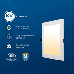 Philips Ultra Glow 10-watt Square LED Downlighter