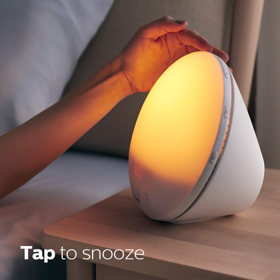 Philips Plastic Hf3520 Wake-Up Light with Alarm Clock with Colored Sunrise Simulation and Sunset Fading Night