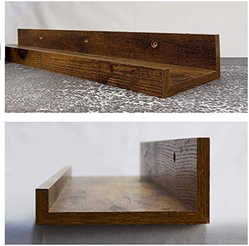24 Inch Floating Shelves Wall Mounted Set of 3, Rustic Large Wall Shelves Picture Ledge Shelf for Bedroom | Liv