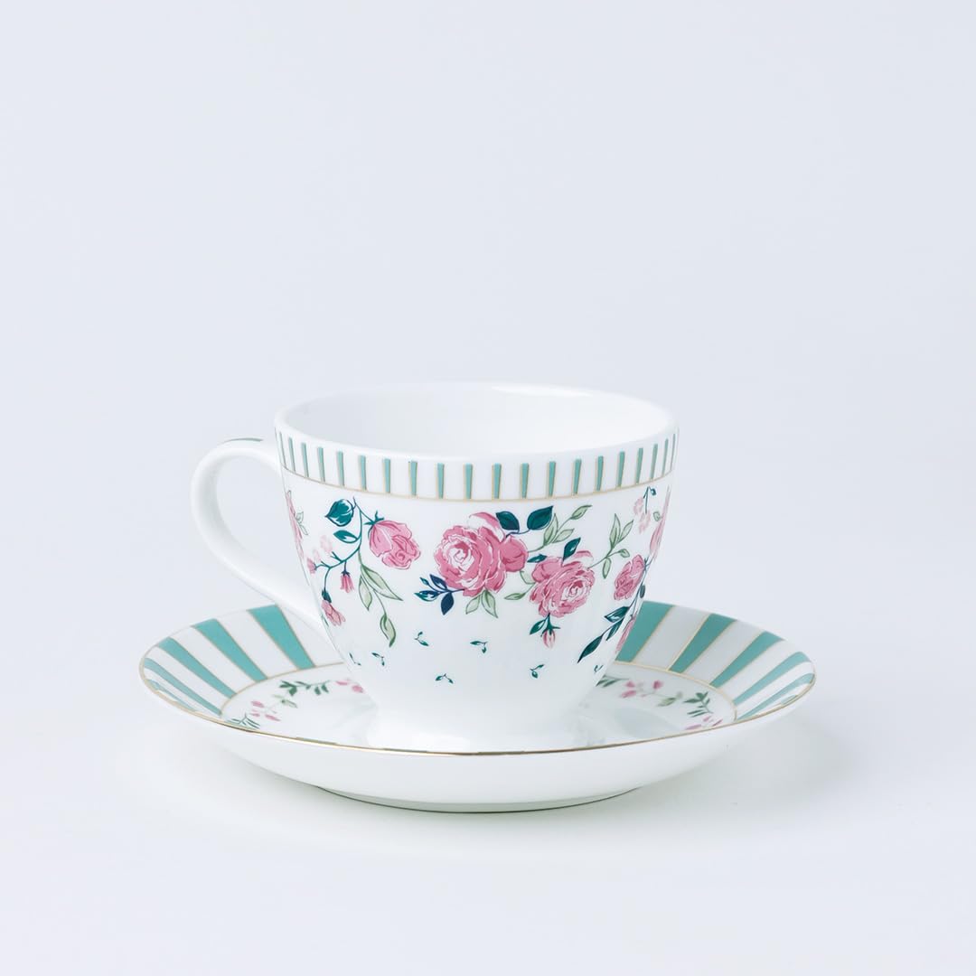 Magique by The Wishing Chair x ClayCraft : Portrait of a Rose Ceramic Teaset 15-Piece | Teapot, Cups & Saucers, Sugar & Milk Pot | Elegant Floral Tea Set for Home High Tea Gifting Weddings Parties