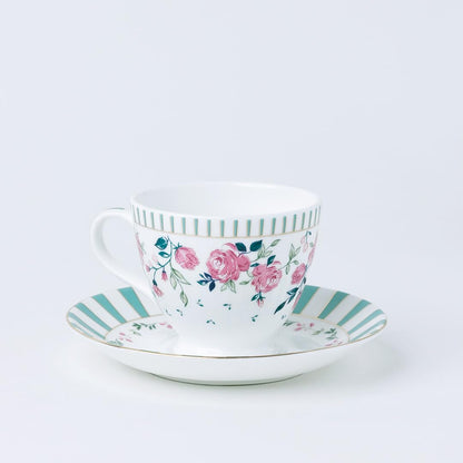 Magique by The Wishing Chair x ClayCraft : Portrait of a Rose Ceramic Teaset 15-Piece | Teapot, Cups & Saucers, Sugar & Milk Pot | Elegant Floral Tea Set for Home High Tea Gifting Weddings Parties