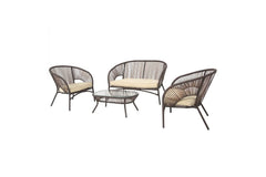 Arno Outdoor Sofa Set 2 Seater , 2 Single seater and 1 Center Table Set (Brown)