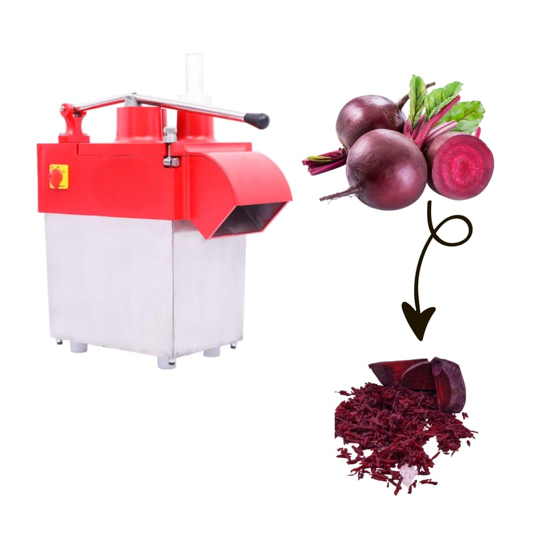 KRN Beetroot Grater Machine (Red) for Hotels & Restaurants, with Stainless Steel Blade Grater Output 150kgs/hr (for Commercial Use Only)