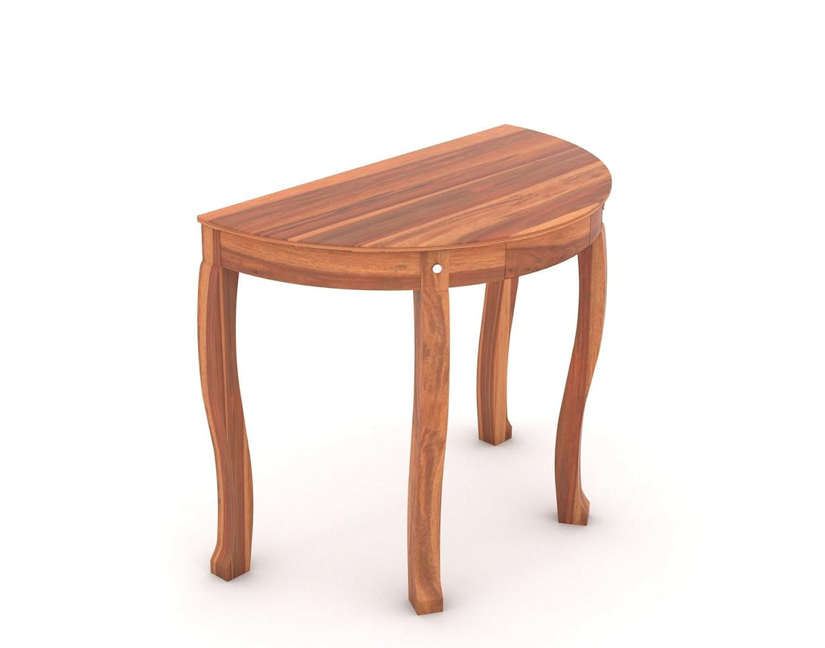 Solid Sheesham Wooden Console Table for Living Room, Entryway, Outdoor, Home Decor, Dining Room (Half Round)
