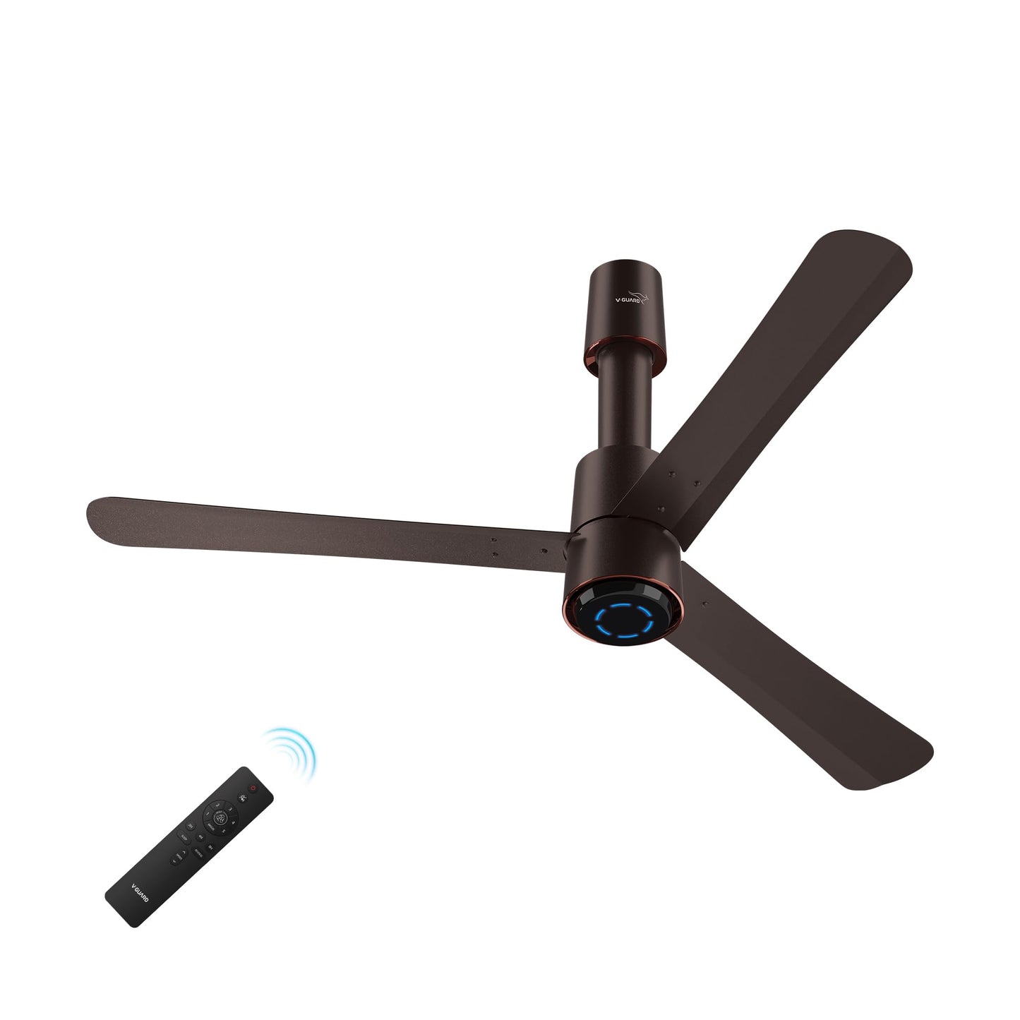V-Guard Insight-G Premium BLDC Ceiling Fan For Home | 6 Speed Settings | 5-Star Energy Saving | Convenient Remote Control | High-Speed 100% Copper Motor | 1.2M (Choco Gold Wood)