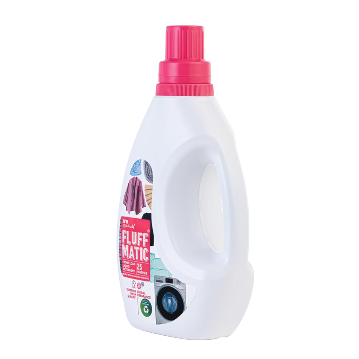 IFB Essentials Fluff Matic Front Load Liquid Detergent - 880ML | Removes Tough Stains | Concentrated Formula for Extra W