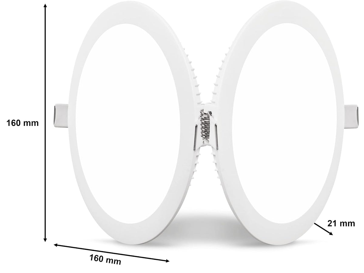 Philips 12W Round AP Plus UltraGlow LED DL Recessed LED Panel Ceiling Light (Pack of 2,Warm White)