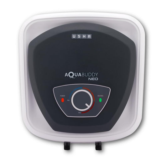 USHA AquaBuddy Neo Geyser 10 Litre 5 Star BEE Rating | Copper Heating Element | Storage Water Heater with Anti-Rust Protection | Warranty: 8 Yr Tank, 2 Yr Product