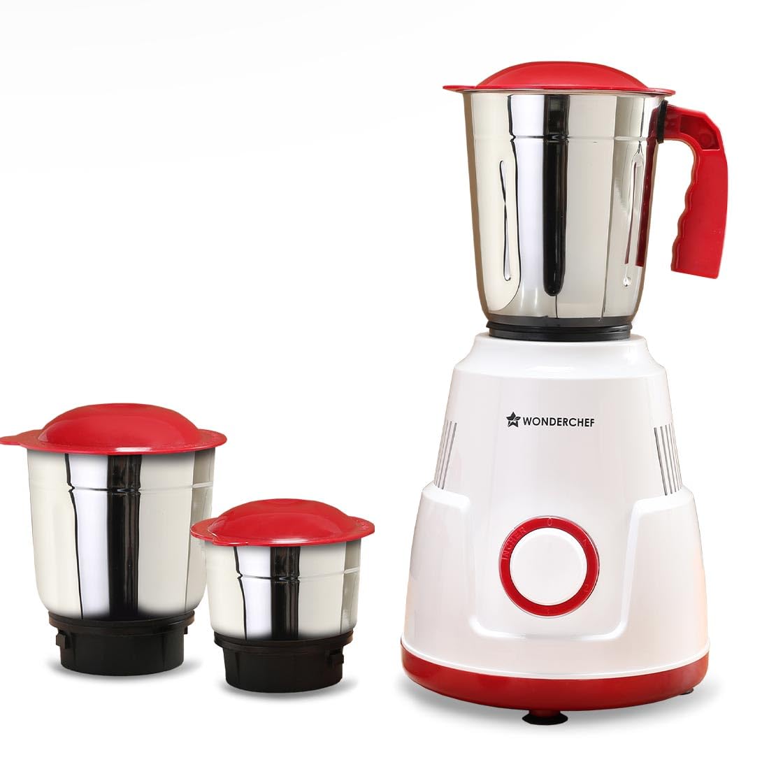 Wonderchef Vista Mixer Grinder | 4 Multi-purpose Jars | 750W | Sharp Stainless-steel Blades | For Masalas, Chutneys, Fresh Fruit Juices | 3-Speed Control | Advanced Safety Features | 2-Year Warranty