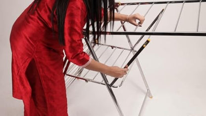 Priya Heavy Duty Rust-Free Stainless Steel Foldable Storage Cloth Drying Stand/Clothes Dryer Stands/Laundry Racks with for Indoor/Outdoor/Balcony (Butterfly Model) (L- 64 inch * W-20 inch * H-36 inch)