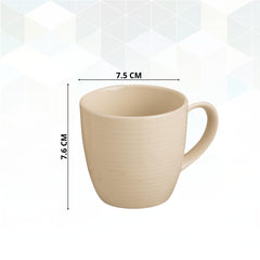 Clay Craft Fine Ceramic Horizon Ivory Cups & Saucer, Set of 12, Cups for Tea & Coffee, Gift Set, Elegant Design for Home and Kitchen and Can Be Gifted to Your Loved Ones On Any Occassions