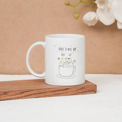 Clay Craft Ceramic Cc Mm1 Swiss Rez1 Microwave Safe Coffee Mug with Good Morning Quote, 300 ML