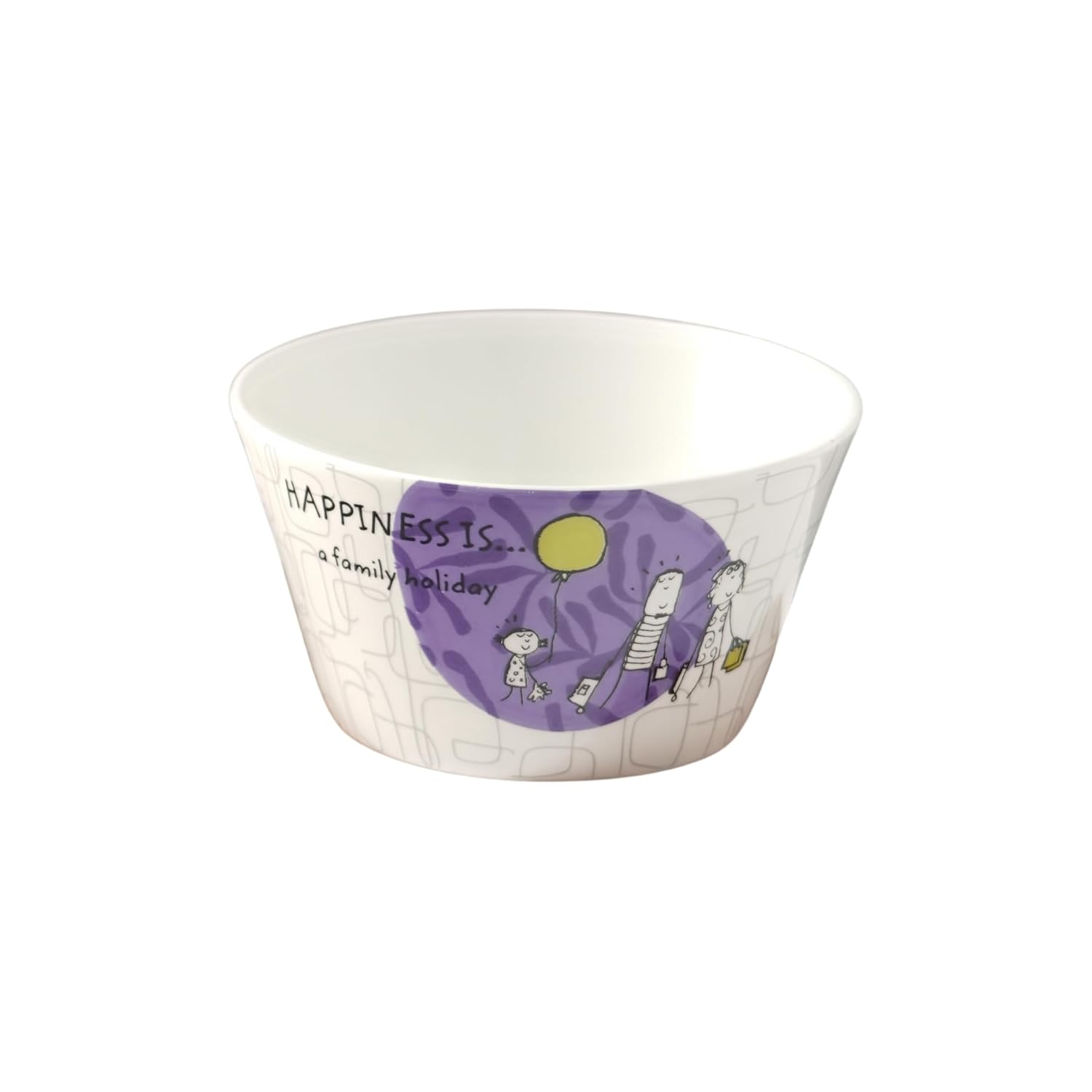 Clay Craft Fine Ceramic Happiness is Nikko Delight Snack/Cereal Bowl, Set of 4 Piece (Multicolor) 470ml, Pasta, Fruits, and More