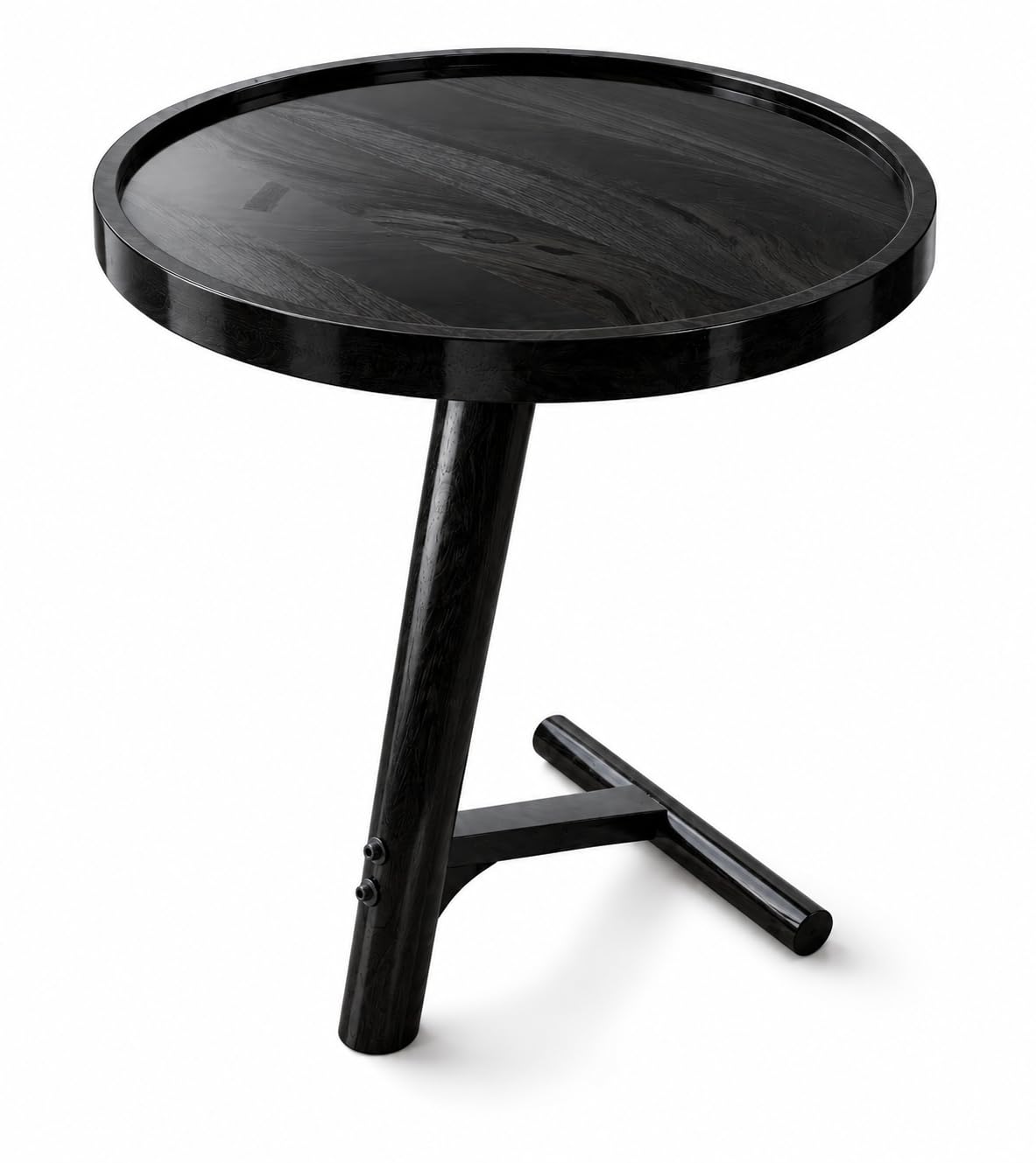 Solid Sheesham Wood C Shape Side Table for Living Room | Modern Sofa End Table | Wooden Laptop Table for Bed | 