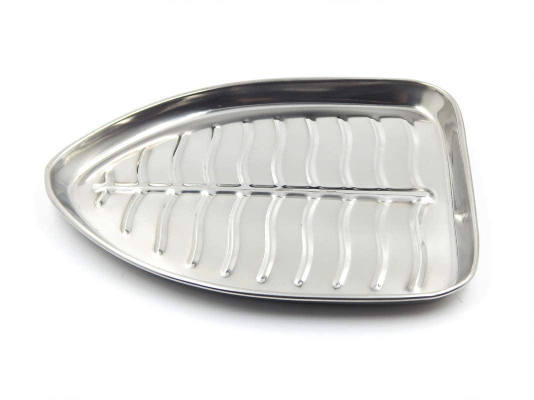 Dynore Stainless Steel 2 Pcs Banana Leaf Shape Dinner/Snack/Mess Tray Set of 2