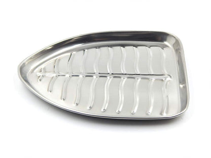 Dynore Stainless Steel 2 Pcs Banana Leaf Shape Dinner/Snack/Mess Tray Set of 2