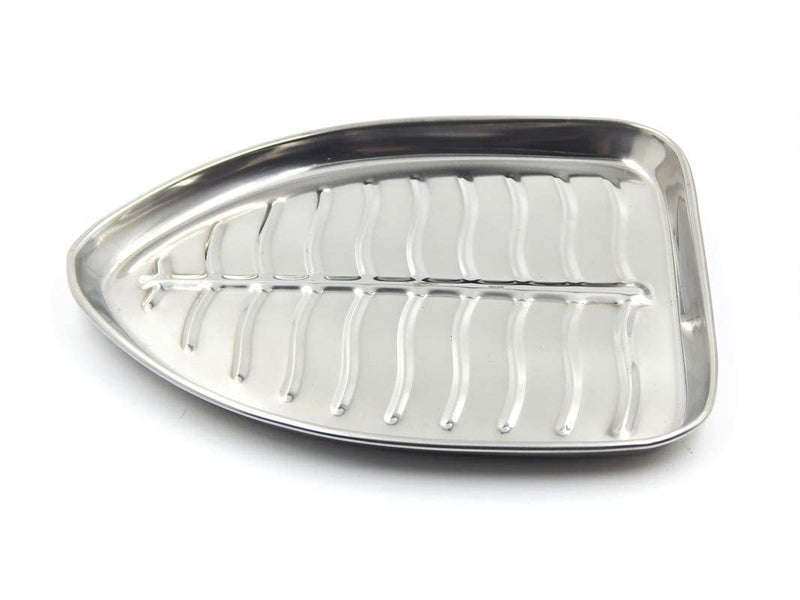 Dynore Stainless Steel 2 Pcs Banana Leaf Shape Dinner/Snack/Mess Tray Set of 2