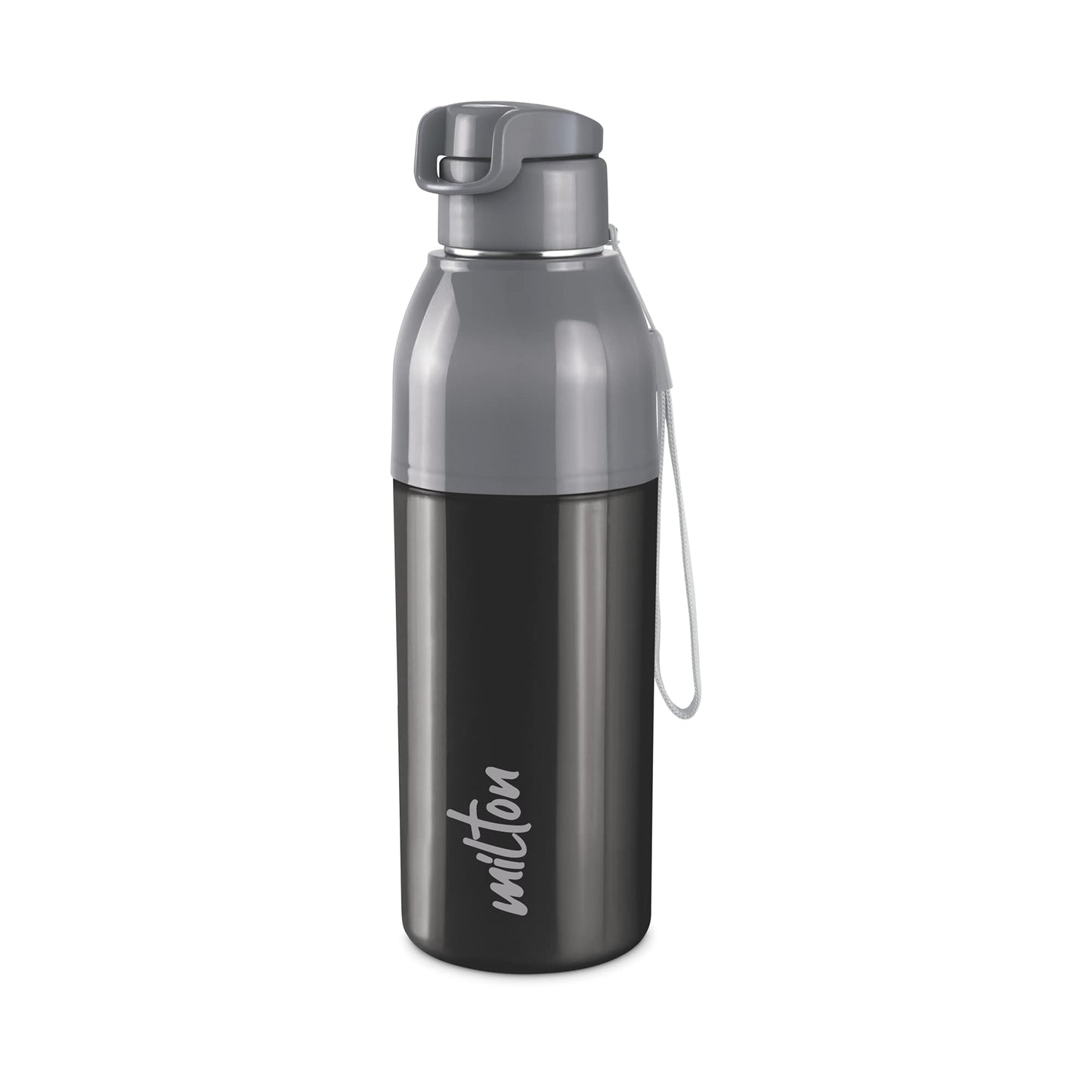 Milton Water Bottle Steel Convey 900 PU Insulated, Inner Stainless Steel Hot & Cold Bottle, 630 ml, Leak Proof, BPA Free, Ideal for Home, Office, Gym, Travelling, Black