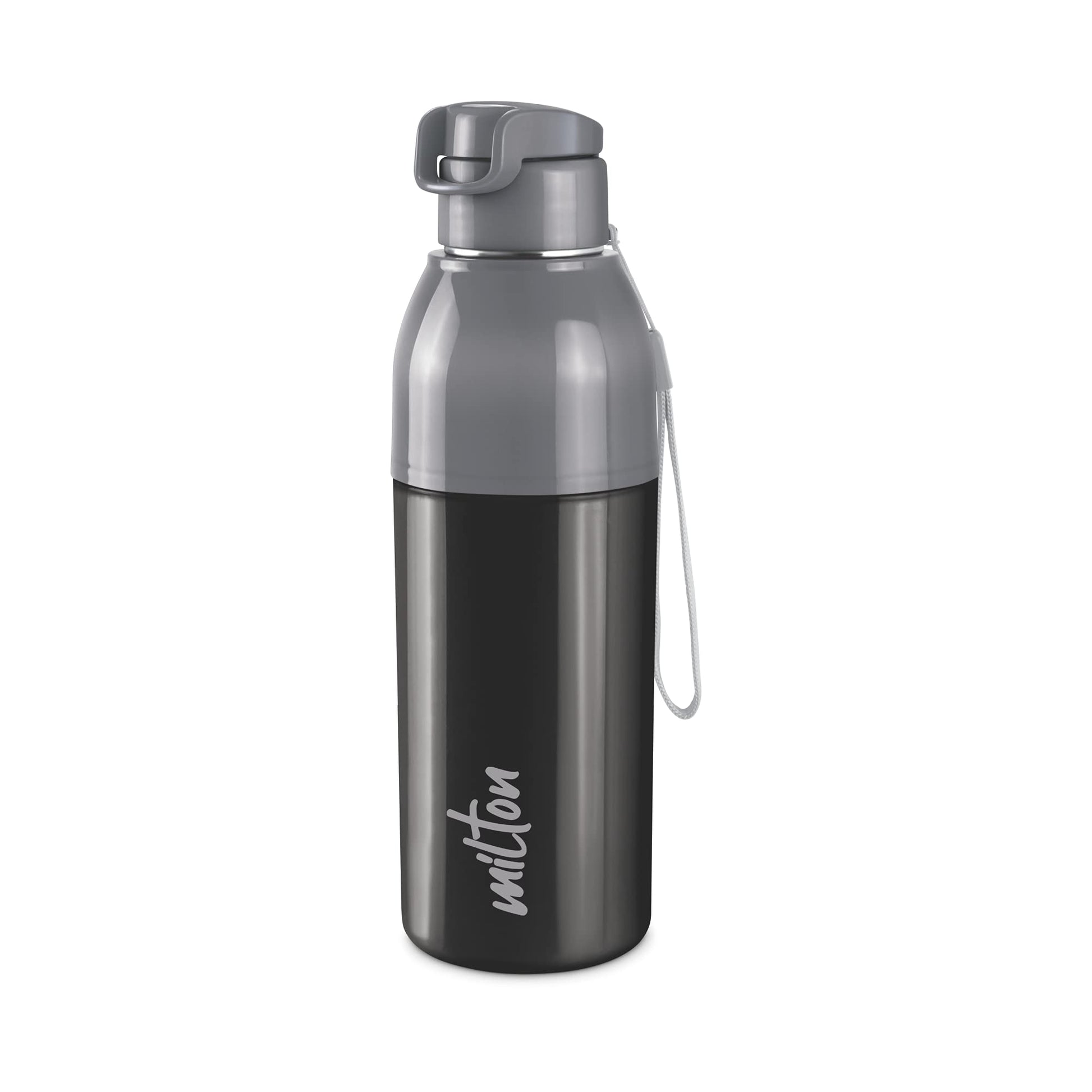 Milton Water Bottle Steel Convey 900 PU Insulated, Inner Stainless Steel Hot & Cold Bottle, 630 ml, Leak Proof, BPA Free, Ideal for Home, Office, Gym, Travelling, Black