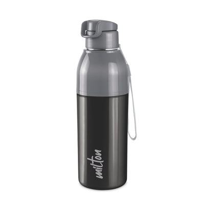 Milton Water Bottle Steel Convey 900 PU Insulated, Inner Stainless Steel Hot & Cold Bottle, 630 ml, Leak Proof, BPA Free, Ideal for Home, Office, Gym, Travelling, Black