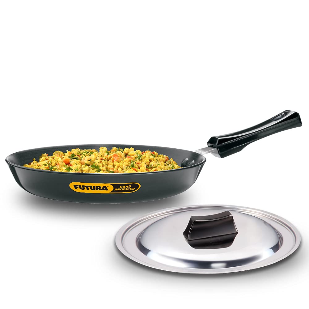 Hawkins Futura 20 cm Frying Pan, Hard Anodised Fry Pan, Small Frying Pan, Black (AF20)