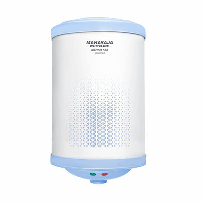 Maharaja Whiteline Warmist Neo Storage Water Heater, 10 Litre, Glasslined Coating, Rust & Shock Proof Abs Body, Blue & White Color, Free Installation, Free Connection Pipes - Warmist Neo/Wh-164