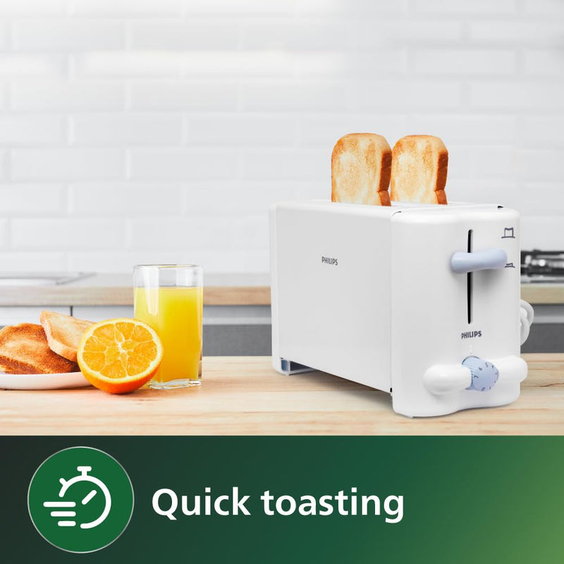 Philips HD4815/01 2-Slice 800W Pop-Up Toaster (White)