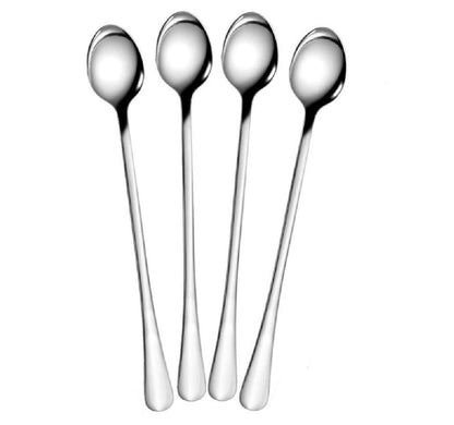 Dynore Stainless Steel 4 Pcs Soda Spoons/Horlicks Spoon/Milkshake Spoon/Bar Spoon 8 inch- Set of 4