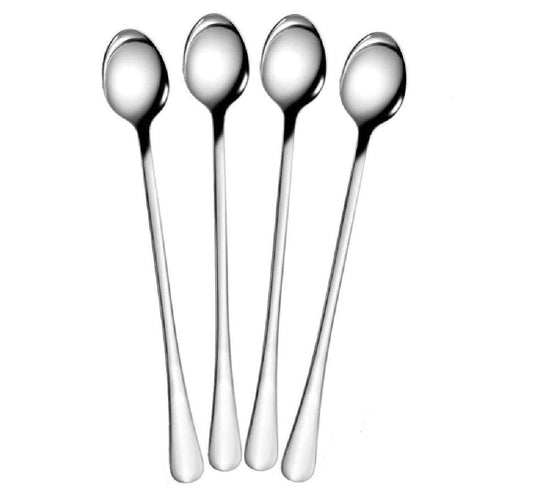 Dynore Stainless Steel 4 Pcs Soda Spoons/Horlicks Spoon/Milkshake Spoon/Bar Spoon 8 inch- Set of 4