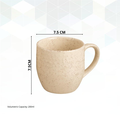 Clay Craft Fine Ceramic Apex Beige Cups & Saucer, Set of 12, Cups for Tea & Coffee, Gift Set, Elegant Design for Home and Kitchen and Can Be Gifted to Your Loved Ones On Any Occassions.