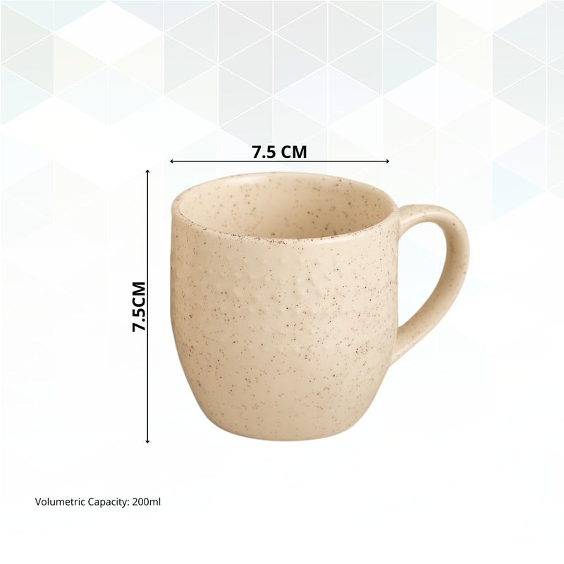 Clay Craft Fine Ceramic Apex Beige Cups & Saucer, Set of 12, Cups for Tea & Coffee, Gift Set, Elegant Design for Home and Kitchen and Can Be Gifted to Your Loved Ones On Any Occassions.