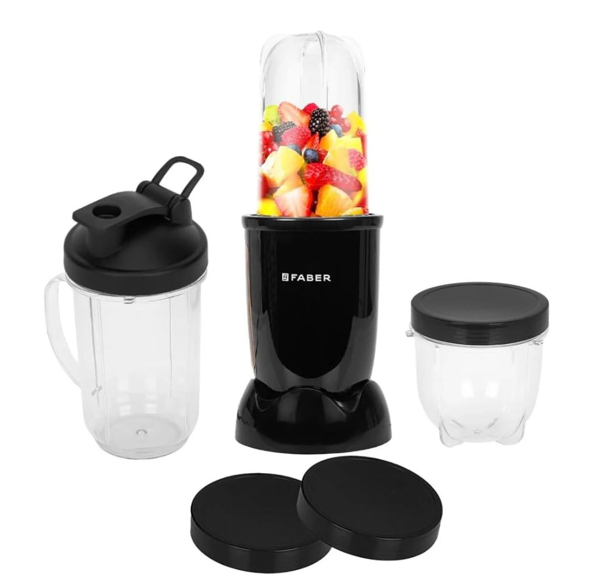 Faber 550W Sportz Blender FSB 3-in-1 Nutrifit Nero|Mixer Grinder Blender|100% Copper Motor|Detachable SS Blade|3 PC Jar 