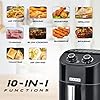 Usha iChef Air Fryer 4.5L, 10 In 1 Functions: Air Frying, Baking, Roasting, Grilling, Thawing, Slow, Toasting And Air Drying |Turbo Air Circulation|Oil Free Cooking (Black), 1350 Watts