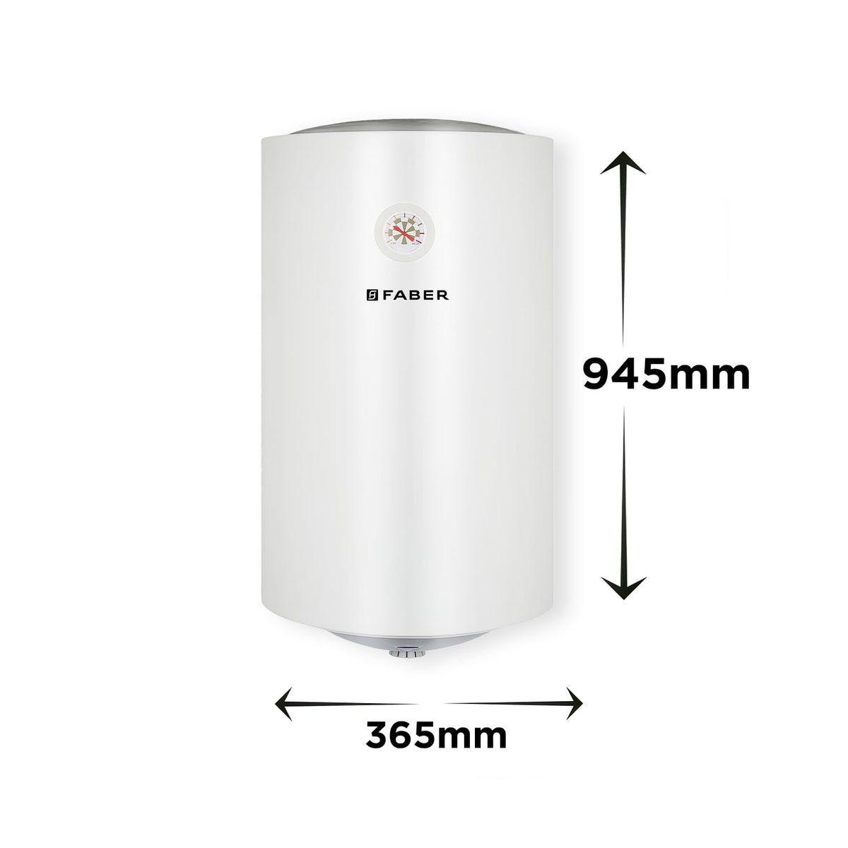 Faber Jazz Elite 50L Vertical Storage Water Geyser | Heating Indicator, 8 Bar Pressure, Titanium Glassline Coated Tank, 