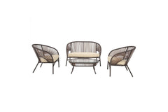 Arno Outdoor Sofa Set 2 Seater , 2 Single seater and 1 Center Table Set (Brown)