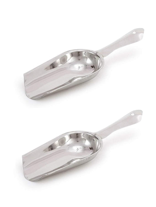 Dynore Stainless Steel Ice Scoop, Multipurpose Scooper for Ice Maker, Ice Bucket, Kitchen, Freezer, Bar, Party, Wedding - Set of 2