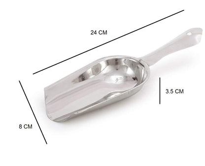 Dynore Stainless Steel Ice Scoop, Multipurpose Scooper for Ice Maker, Ice Bucket, Kitchen, Freezer, Bar, Party, Wedding - Set of 2