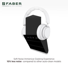 Faber 60 cm 1500 m³/hr Wall Mounted Kitchen Chimney (HOOD COMET BLDC FL HC BK 60, Filterless technology, Touch & Gesture