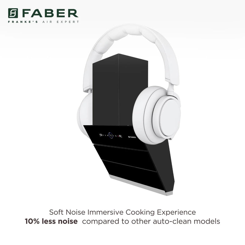 Faber 60 cm 1500 m³/hr Wall Mounted Kitchen Chimney (HOOD COMET BLDC FL HC BK 60, Filterless technology, Touch & Gesture