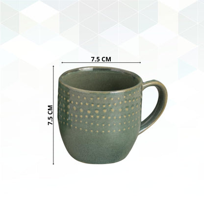 Clay Craft Fine Ceramic Apex Green Cups & Saucer, Set of 12, Cups for Tea & Coffee, Gift Set, Elegant Design for Home and Kitchen and Can Be Gifted to Your Loved Ones On Any Occassions