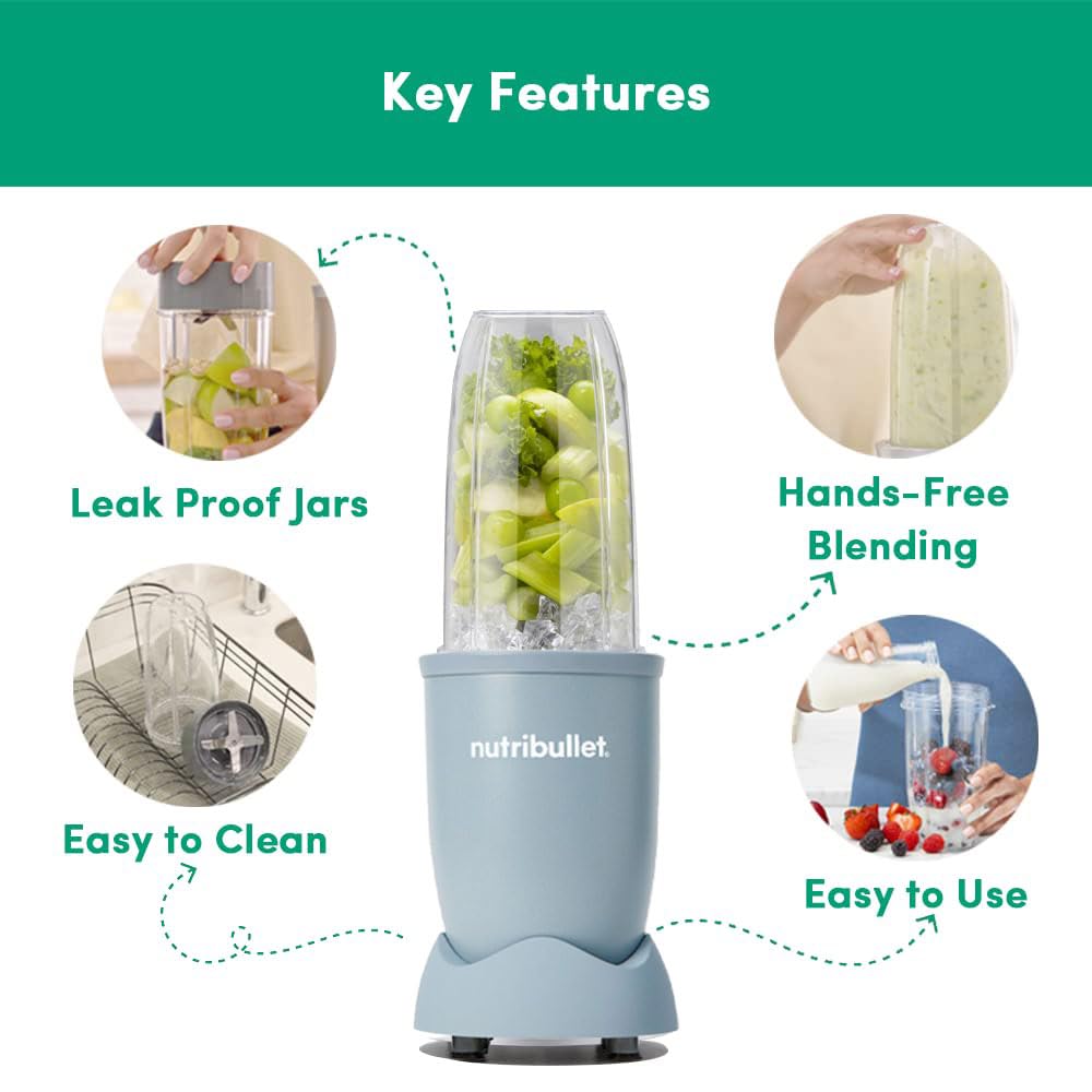 Nutribullet Pro 900W Slate, 12 Pcs Set, USA #1 Mixer/Grinder/Smoothie Maker, "The Original Nutribullet", Best Blender, Food Processor, 3 Unbreakable Jars, 2 Blade Sets(Wet & Dry), 900W, 2 Yrs Warranty