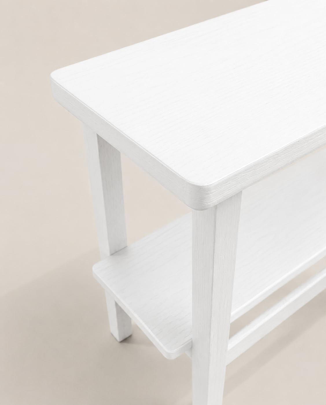 Solid Sheesham Wood C Shape Side Table for Living Room | Modern Sofa End Table | Wooden Laptop Table for Bed | 