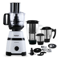 Maharaja Whiteline Kitchen Pro Mixer Grinder With 4 Jar, 800 Watts - Mx-266, 5 Year Warranty On Motor (White & Black)